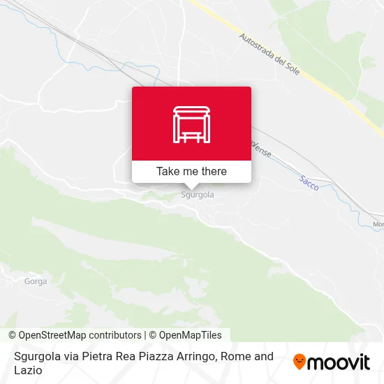 Sgurgola via Pietra Rea Piazza Arringo map