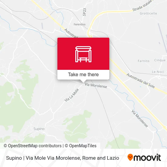 Supino | Via Mole Via Morolense map