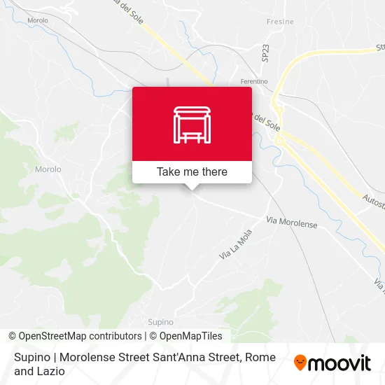 Supino | Morolense Street Sant'Anna Street map