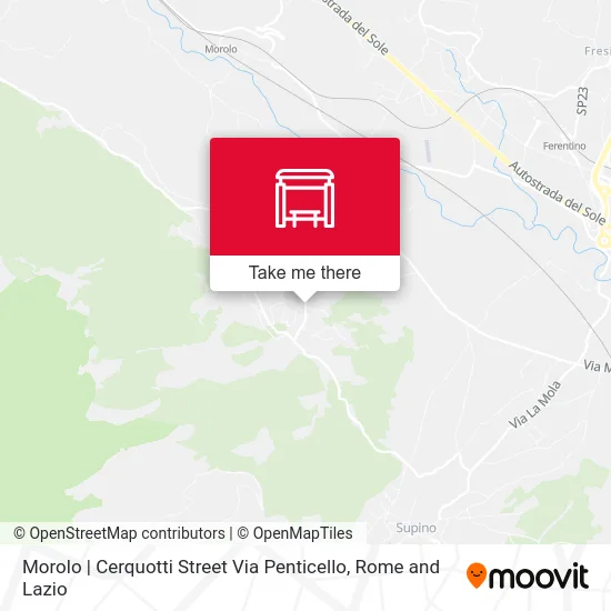 Morolo | Cerquotti Street Via Penticello map