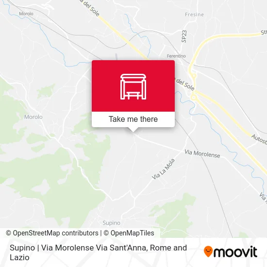 Supino | Morolense Street Sant'Anna Street map
