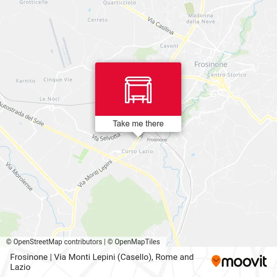 Frosinone | Monti Lepini Street (Toll Gate) map