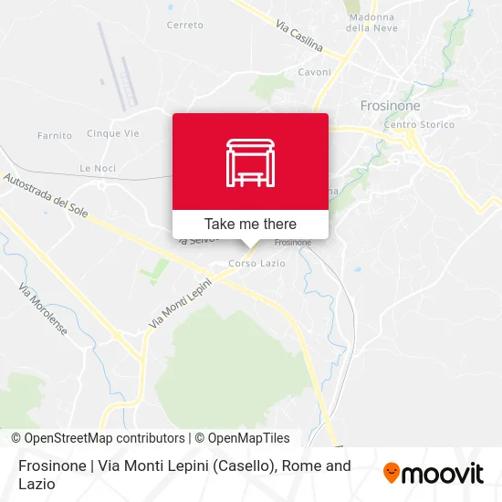 Frosinone | Monti Lepini Street (Toll Gate) map