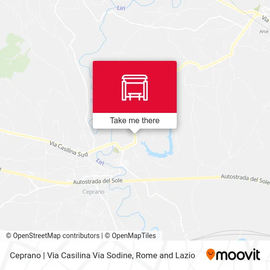 Ceprano | Casilina Road Sodine Road map