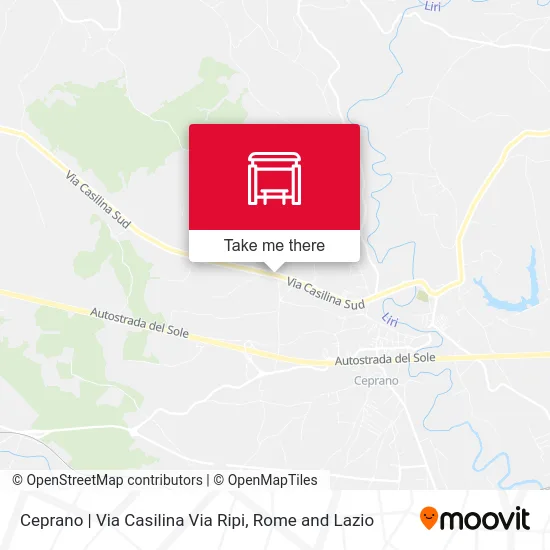 Ceprano | Casilina Road Ripi Road map