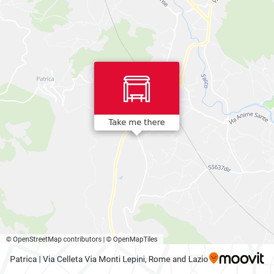 Patrica | Via Celleta Via Monti Lepini map
