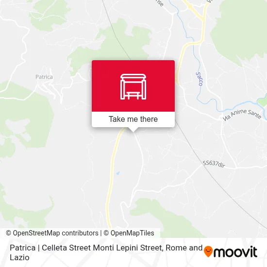 Patrica | Celleta Street Monti Lepini Street map