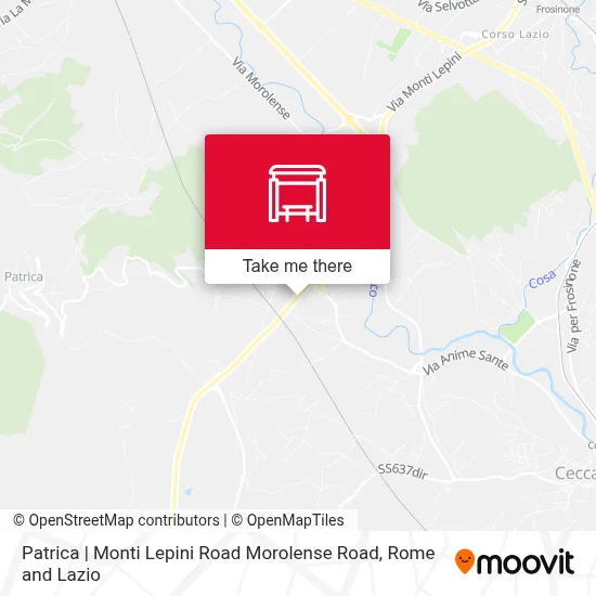 Patrica | Monti Lepini Road Morolense Road map