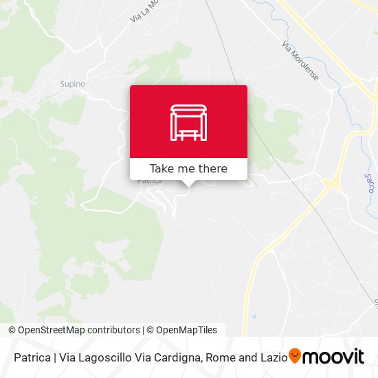 Patrica | Via Lagoscillo Via Cardigna map