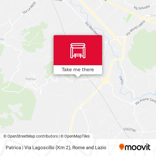 Patrica | Via Lagoscillo (Km 2) map