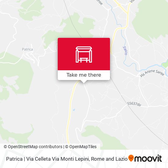 Patrica | Via Celleta Via Monti Lepini map