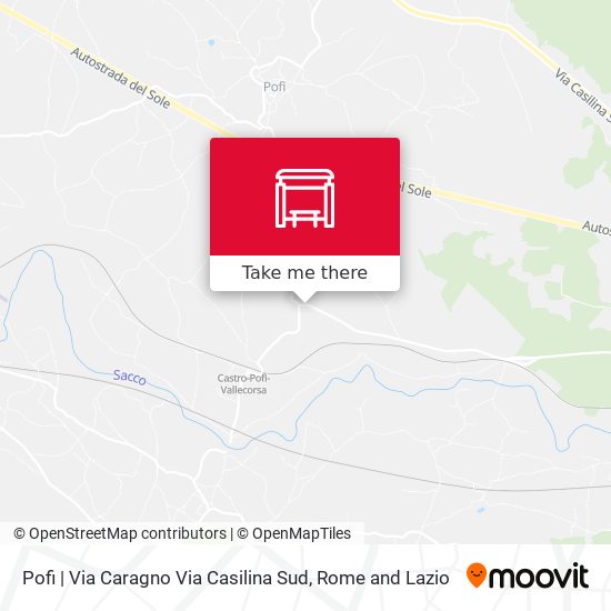 Pofi | Via Caragno Via Casilina Sud map
