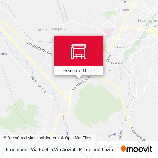 Frosinone | Via Ecetra Via Anziati map