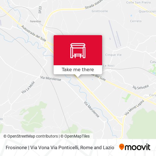 Frosinone | Via Vona Via Ponticelli map