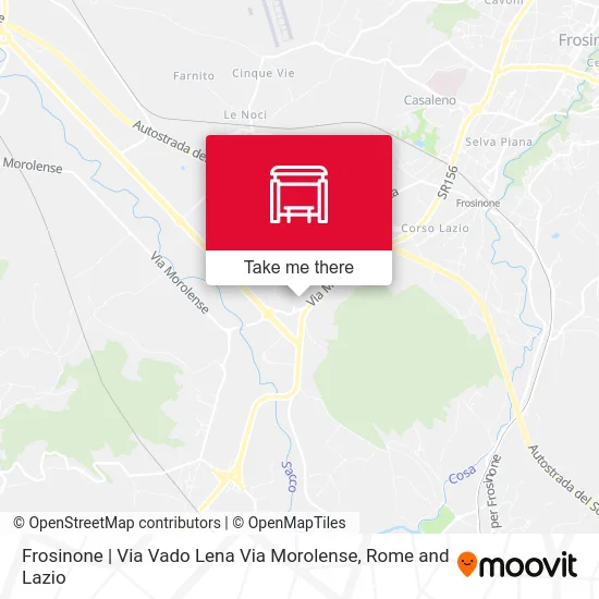 Frosinone - Via Vado Lena Via Morolense map