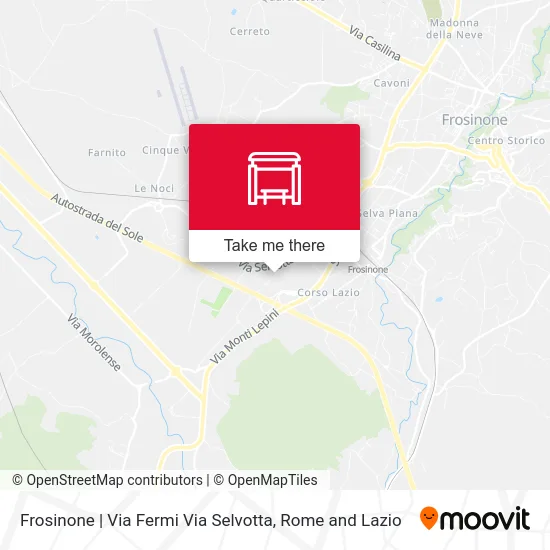 Frosinone | Fermi Street Selvotta Street map