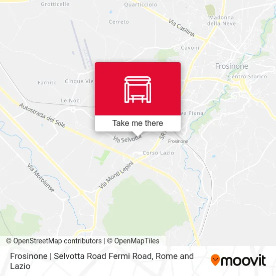 Frosinone | Selvotta Road Fermi Road map