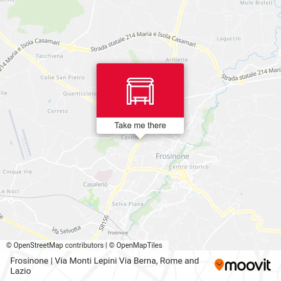 Frosinone - Via Monti Lepini Via Berna map
