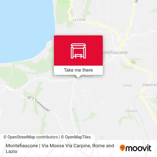 Montefiascone | Mosse Street Carpine Street map