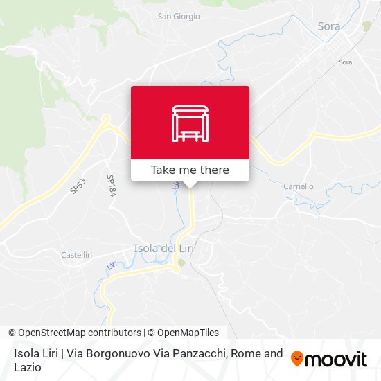 Isola Liri | Via Borgonuovo Via Panzacchi map