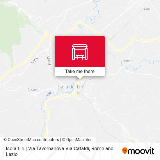 Isola Liri | Tavernanova Road Cataldi Road map