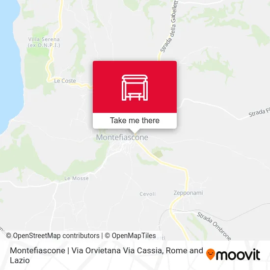 Montefiascone | Orvieto Street Cassia Street map