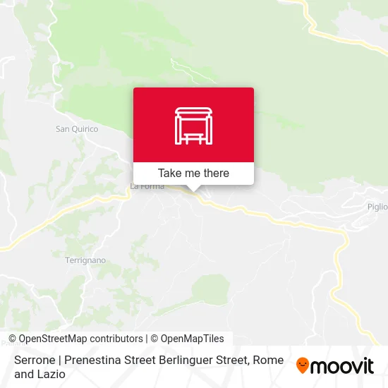 Serrone | Prenestina Street Berlinguer Street map