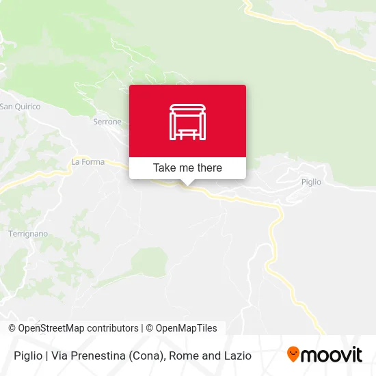 Piglio | Prenestina Street (Cona) map
