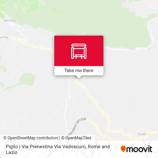 Piglio | Via Prenestina Via Vadoscuro map