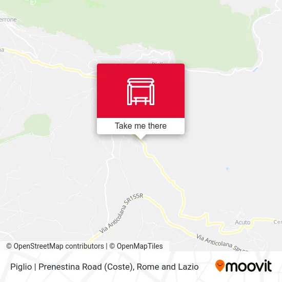 Piglio | Prenestina Road (Coste) map