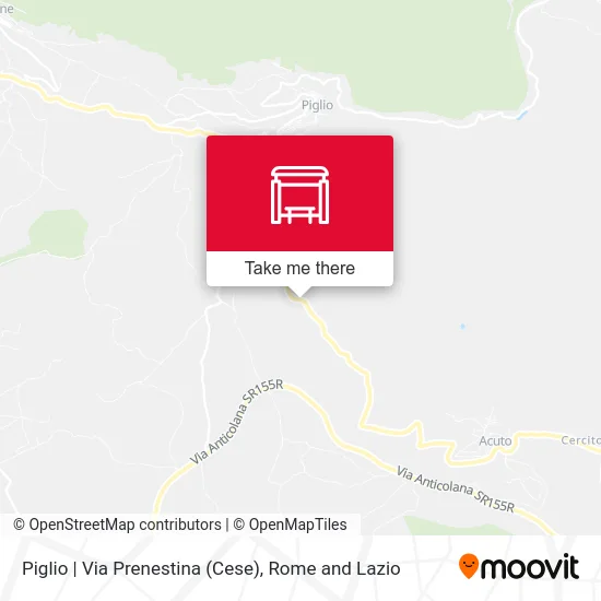 Piglio | Prenestina Road (Cese) map