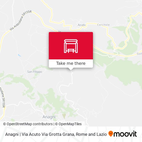 Anagni | Via Acuto Via Grotta Grana map