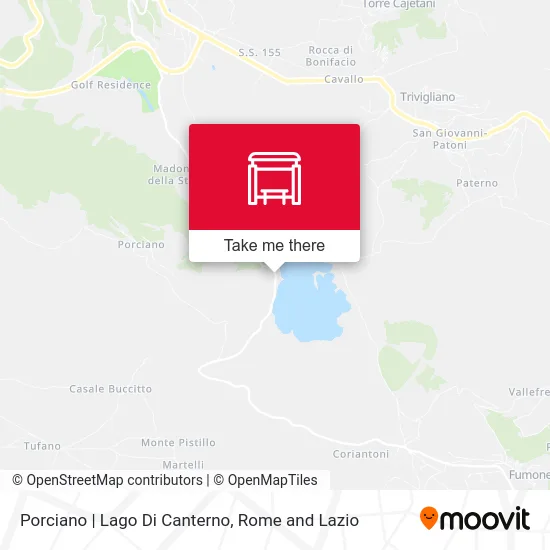 Porciano | Lake Canterno map