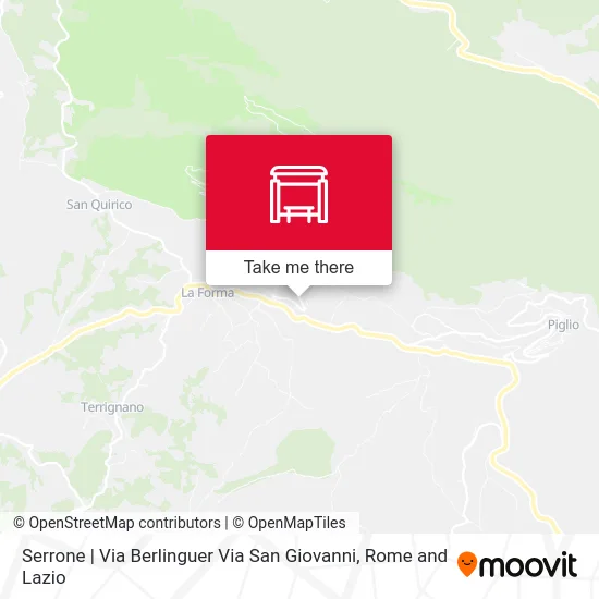 Serrone | Via Berlinguer Via San Giovanni map
