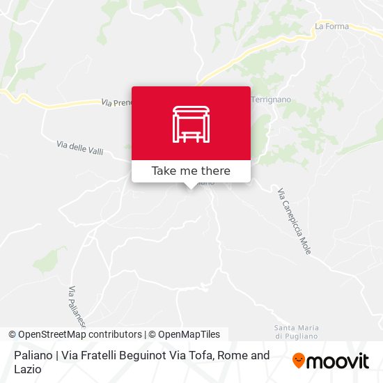 Paliano | Via Fratelli Beguinot Via Tofa map