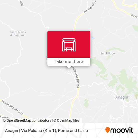 Anagni | Via Paliano (Km 1) map