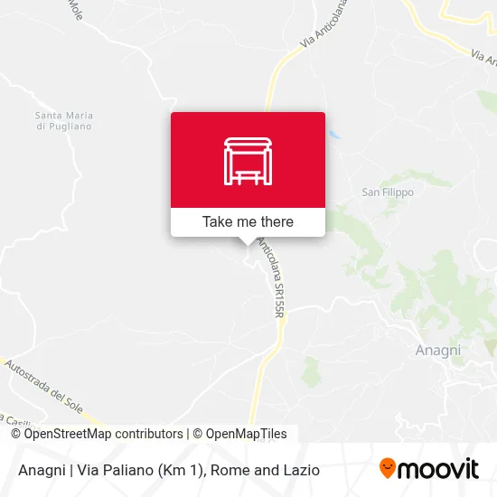 Anagni | Via Paliano (Km 1) map