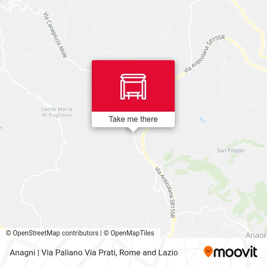 Anagni | Paliano Road Prati Road map