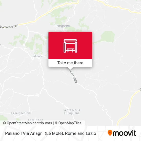 Paliano | Via Anagni (Le Mole) map