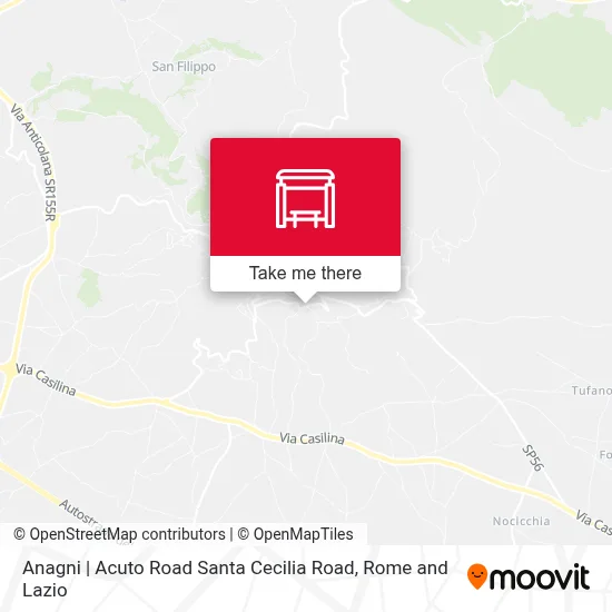 Anagni | Acuto Road Santa Cecilia Road map