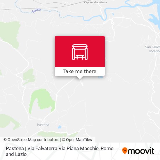 Pastena | Via Falvaterra Via Piana Macchie map