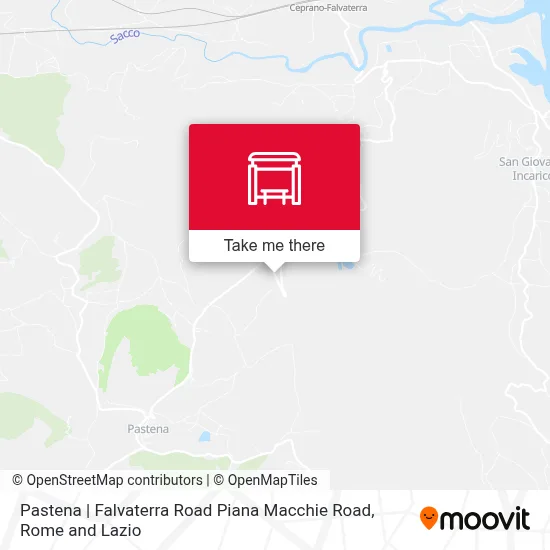 Pastena | Falvaterra Road Piana Macchie Road map