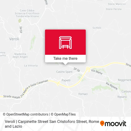 Veroli | Carpinette Street San Cristoforo Street map