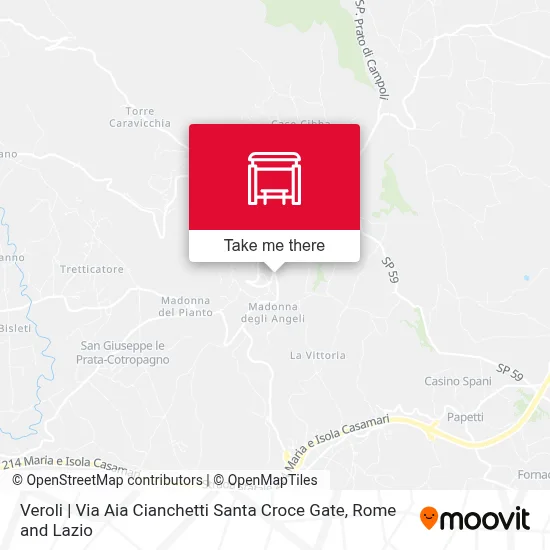 Veroli | Via Aia Cianchetti Santa Croce Gate map