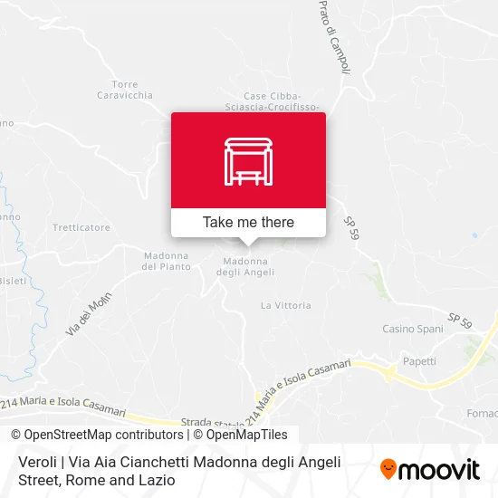 Veroli | Via Aia Cianchetti Madonna degli Angeli Street map