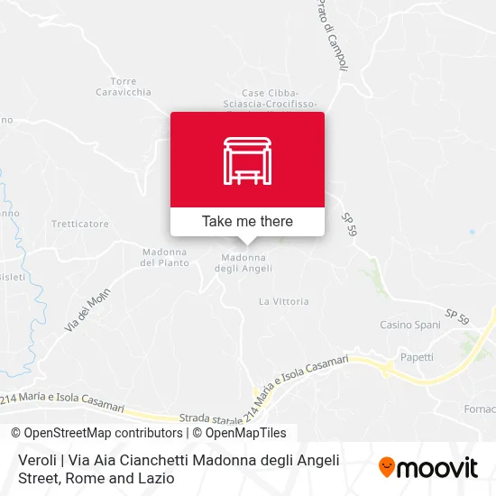 Veroli | Via Aia Cianchetti Madonna degli Angeli Street map