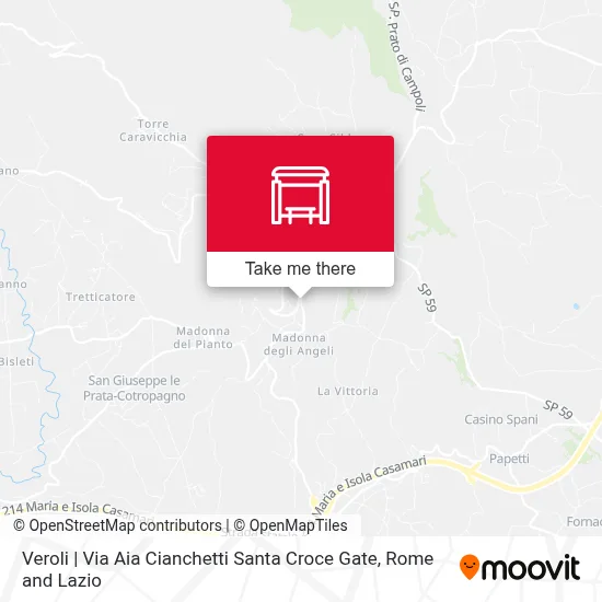 Veroli | Via Aia Cianchetti Santa Croce Gate map