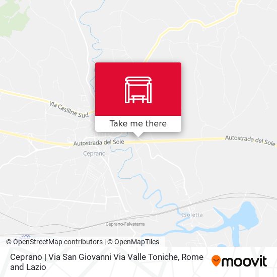 Ceprano | Via San Giovanni Via Valle Toniche map