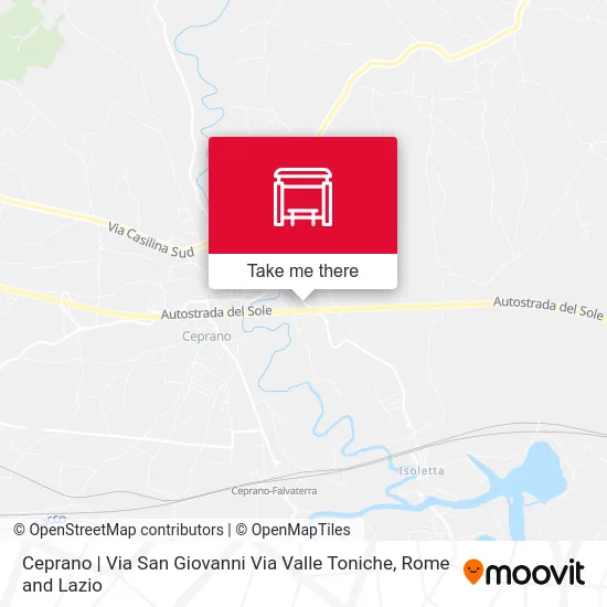 Ceprano | San Giovanni Street Valle Toniche Street map