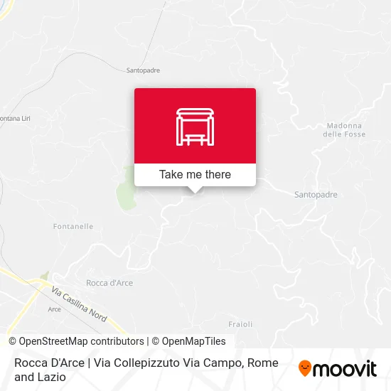 Rocca D'Arce | Via Collepizzuto Via Campo map